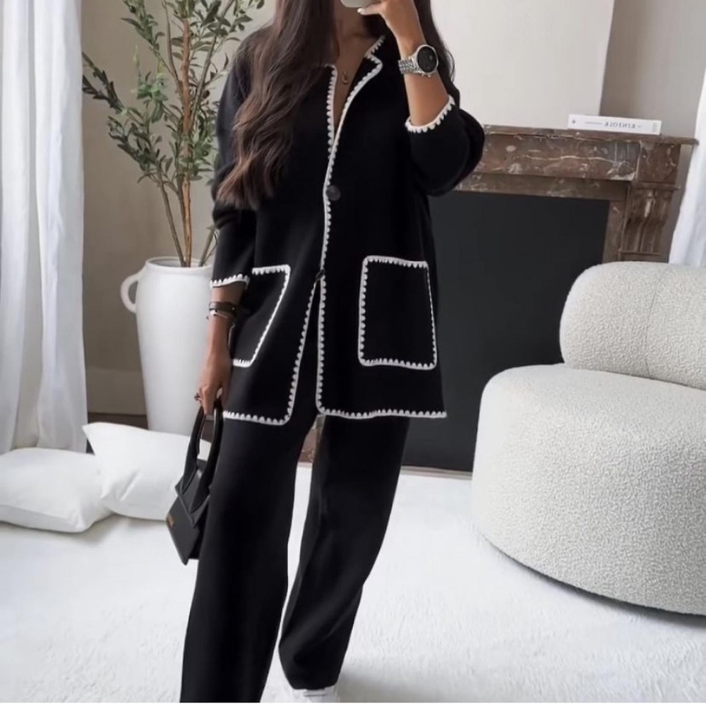 MADE IN FRANCE JACKET AND PANT SET I would say it would fit best on size 10-12